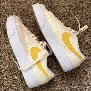 Nike Women's Cream and Yellow Sneakers